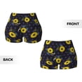 thumbnail image 3 of Sigee Sunflowers Print Women's High Waist Workout Shorts - Squat Proof, Tummy Control, Yoga and Gym Activewear-Medium, 3 of 9