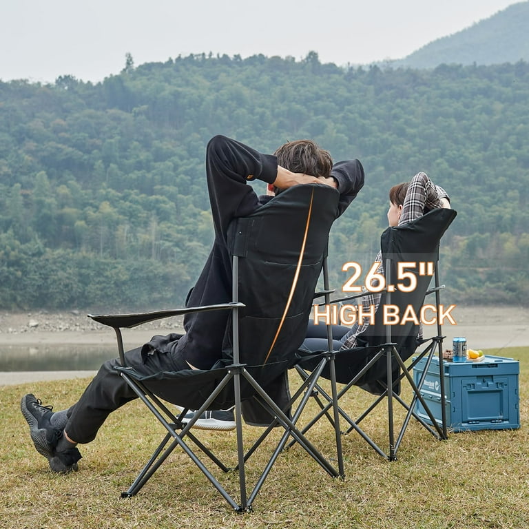 EVER ADVANCED Folding Camping Chair, Oversized Lawn Chair, Padded