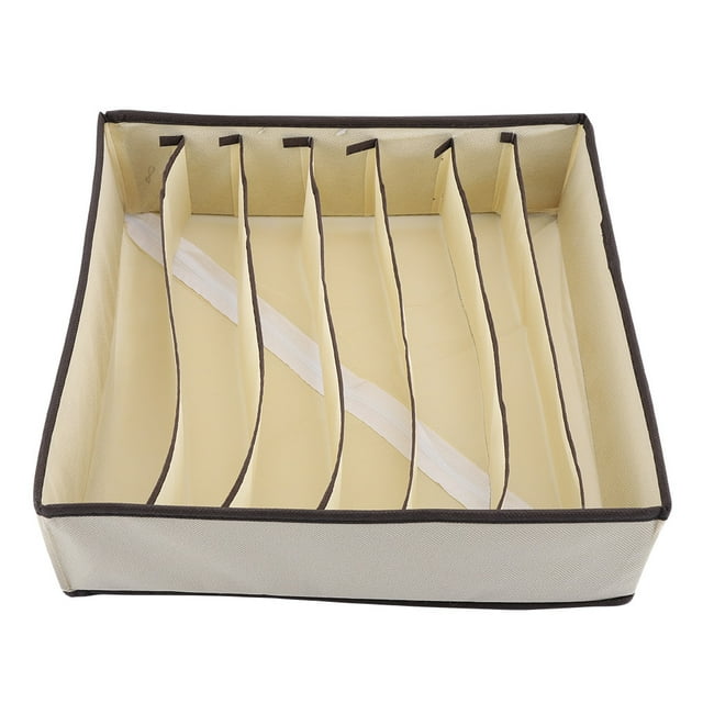 Caja de almacenamiento divisora duradera plegable portátil, contenedor para sujetador, ropa interior, calcetín (7 rejillas)