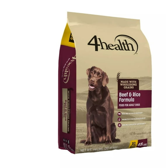 4health with Wholesome Grains Adult Beef and Rice Formula Dry Dog Food 45 lb