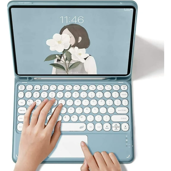 Timoom Keyboard Case for iPad Air 5 2022/iPad Air 4 2020-Touchpad Detachable Keyboard with Pencil Holder -Slim Leather Folio Smart Cover for iPad Air 5th/4th Generation 10.9 inch