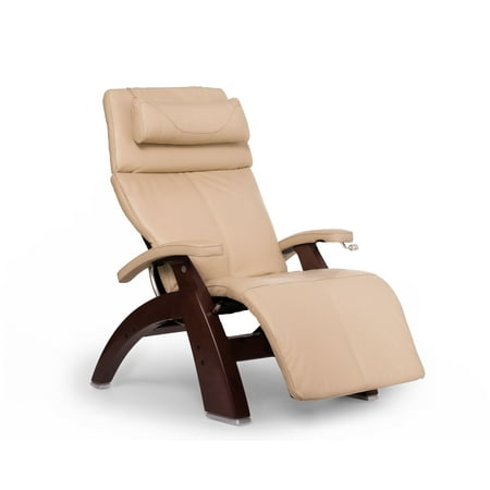 Premium Italian Leather Recliner - Human Touch PC-420 Classic Manual PLUS Perfect Chair Series 2 Power Recline ChestNut Wood Base Zero-Gravity Recliner - Ivory Premium Leather