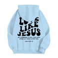 thumbnail image 2 of yuitbkgsd LOVE LIKE JESUS Hoodies for Men Oversized Faith Fall Pullover Sweatshirts Graphic Letter Print Winter Hooded Sweater Shirts, 2 of 7
