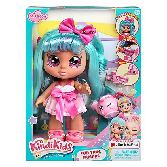 Kindi Kids Fun Time Friends - Pre-School Play Doll, Bella Bow - For Ages 3+ | Changeable Clothes And Removable Shoes