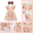 thumbnail image 5 of IWEMEK Girl's Dresses Round Neck Comfort Color Casual Dress Flutter Sleeve Dressy Fashion Outfit Girls Party Dress 4T-7T, 5 of 6
