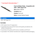 thumbnail image 2 of Front Left Wiper Blade - Compatible with 2004 - 2009 Jaguar XJ8 2005 2006 2007 2008, 2 of 2