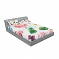 thumbnail image 3 of Ambesonne Floral Fitted Sheet & Pillow Sham Set, Bouquet Set with Rose, Twinxl, Pink and Green, 3 of 3