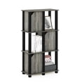 thumbnail image 5 of Furinno Brahms 4-Tier Storage Shelf with 3 Doors, French Oak Grey/Black, 5 of 6