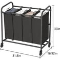 thumbnail image 4 of YOUPINS 4 Bag Laundry Sorter Cart, Laundry Hamper Sorter with Heavy Duty Rolling Wheels and Removable Bags for Clothes Storage,Laundry Organizer Laundry Basket Laundry Clothes Hamper, Black, 4 of 4