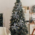 thumbnail image 4 of IGEED 3pcs Christmas Snowflake Decorations,Plastic Glitter Snow Flakes Ornaments for Winter Christmas Tree Decoration Pendant,Party Wall Ceiling Window Decorations, 4 of 16