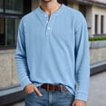 thumbnail image 2 of Tisuna Men Long Sleeve T-Shirts Regular Fit Henley Neck Tops Men Solid Tee Shirts For Sport Workout Size Xxxl, 2 of 4
