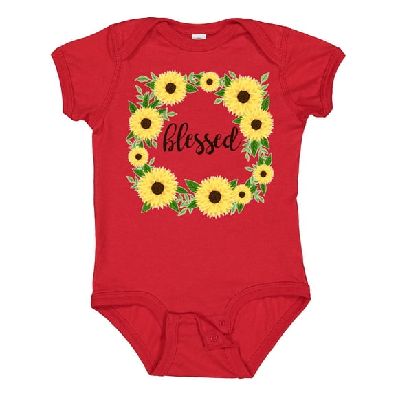 Inktastic Blessed Sunflower Wreath Girls Baby Bodysuit