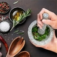 thumbnail image 5 of Leojiow Stone Texture Mortar And Pestle Set, Non- Manual Grinder Bowl For Crushing Garlic, Herbs & Spices, Easy To Clean & Dishwasher Safe, Kitchen Manual Grinder Bowl And Pestle Kit 17X9X9Cm, 5 of 7