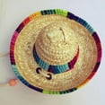 thumbnail image 4 of Dog Sombrero Hat Pet Adjustable Sun Hat Cute Woven Straw Hat Costume for Puppy and Cats, 4 of 7