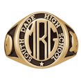 thumbnail image 2 of Order Now for 2025 Graduation, Freestyle Men's Yellow Celebrium Signet Oval Class Ring, Personalized, High School or College Graduation, 2 of 4