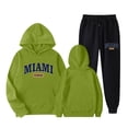 thumbnail image 1 of Ensemble de Pantalons Deux Pièces pour Femmes avec Sweat à Capuche Imprimé Anglais Mignon Manches Longues Sweat à Capuche Mince Robe à Capuche Longue Grande Taille Hiver Sport à Capuche, 1 of 4
