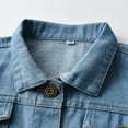 thumbnail image 4 of GYRATEDREAM Toddler Baby Boys Girls Denim Jacket Kids Long Sleeve Lapel Button Down Ripped Cowboy Coat with Pockets Children Spring Fall Jeans Outwear Clothes for 6M-10T, 4 of 8