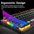 thumbnail image 2 of Mechanical Gaming Keyboard Blue Switch Mini 82 Keys Wired Rainbow LED Backlit Keyboard,Lightweight Gaming Mouse 6400DPI Honeycomb Optical,Gaming Mouse Pad for PC Gamers(Black), 2 of 6