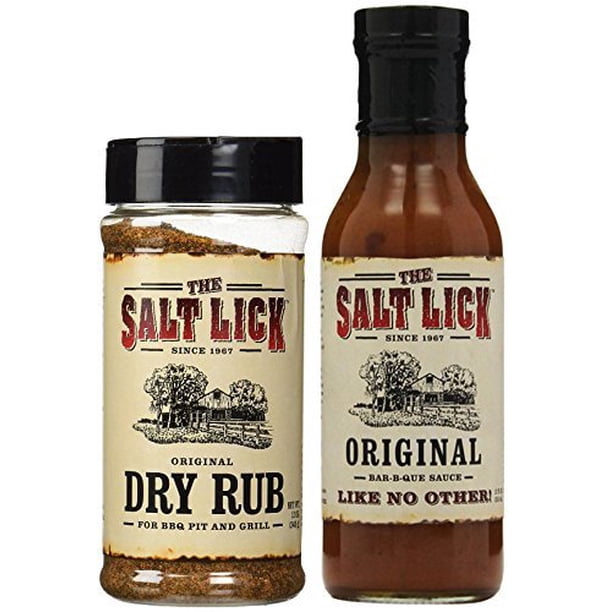 Salt Lick Original Favorites Assortment, one each of Original Dry Rub, Original BBQ Sauce