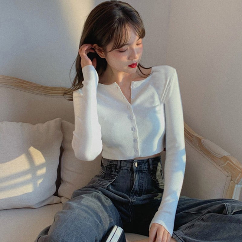Crop Korean Cardigan Outfits Crop Korean Cardigan Outfits JANDEL