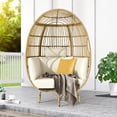 thumbnail image 2 of Uforic Swivel Outdoor Lounge Chair,Oversized Rotating Egg Chair With Cushions - Beige, 2 of 8