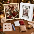 thumbnail image 3 of 3D Fabric Poke Art Kit Woodland Deer 7.87in Christmas DIY Craft Set with Frame Stand and Poke Tool for Home Decor and Gift, 3 of 4
