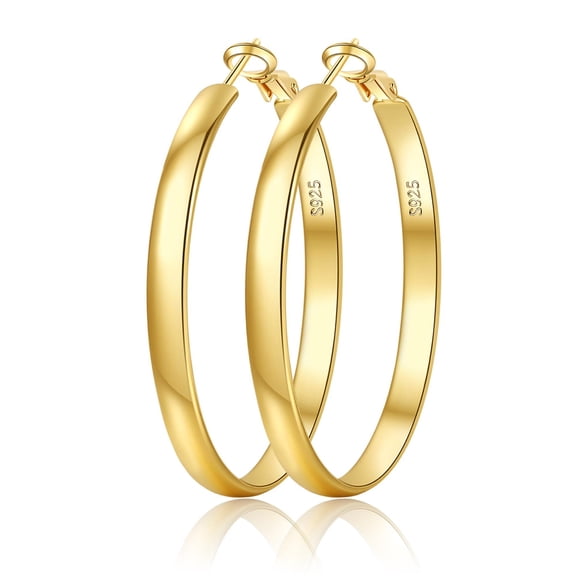 DESIGNICE 14K Gold Hoop Earrings For Women,Large Gold Filled Hoops,Medium Hoop Earring,50mm/60mm/70mm