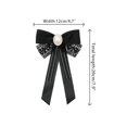 thumbnail image 2 of INSPIRE CHIC Corbata de broche de cinta elegante para mujeres con encaje y cuentas para varias ocasiones Negro, 2 of 5