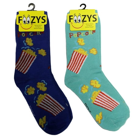

Foozys Women’s Crew Socks | Popcorn Mini Buckets Food Novelty Socks | 2 Pair