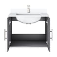 thumbnail image 4 of 24 - inch Wide Dark Grey Wood Vanity | One Storage Compartment, Soft Close | Scratch and Stain Resistant, 4 of 6