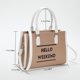 thumbnail image 3 of Bolso bandolera para mujer, bolso informal con cremallera y estampado de letras, para viajes y vacaciones, 3 of 8