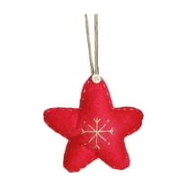 CuiLiyq Christmas Felt Pendant, Plush Christmas Tree Five Pointed Star Shaped Pendant, for Winter Family Holiday Wedding Party Decoration and Christmas Gifts (Red, Five Pointed Star)