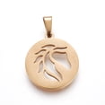 thumbnail image 2 of 304 Stainless Steel Pendants Flat Round with Horse Golden 19~20x16~17x1.5mm Hole: 5x2.5mm, 2 of 2