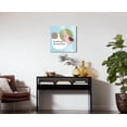 thumbnail image 4 of Birds Sing Of Spring Pink Bird Blue 24 x 24 Glass Wall Hanging Sign, 4 of 4