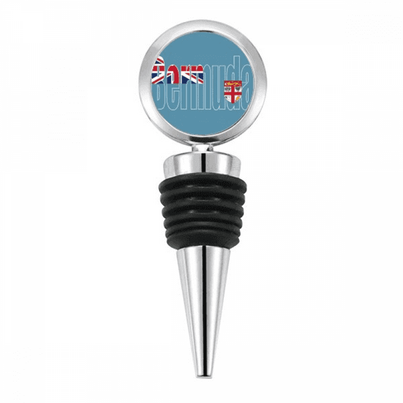 Bermuda Country Flag Name Bottle Stopper Stainless Steel Rubber Reusable