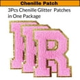 3Pcs Chenille Number Patches Pink Glitter Iron on Patches Varsity
