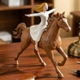 thumbnail image 2 of Handmade Girl On Horse Figurine Resin Tabletop Decoration For Home Offices, 2 of 7