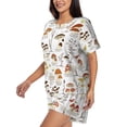 thumbnail image 2 of Naloa Mushrooms And Butterflies Women's Short-Sleeved Pajama Set, Loungewear, Summer pajamas, Breathable Cozy - Medium, 2 of 9