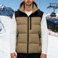 thumbnail image 2 of Detachable Hood Vest Pocket Outdoor Jacket Warm Winter Coats Windproof Lightweight Insulated Bodywarmer, 2 of 9