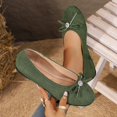 thumbnail image 2 of Abomasnow Womens Flock Rhinestone Bow Decor Round Toe Slip‑On Ballet Flat Shoes for Wedding Party, 2 of 9