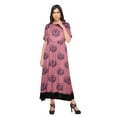 thumbnail image 4 of Moomaya Printed Pleated Dress Elbow Sleeve Tunic Summer Wear Kurti For Women, 4 of 5