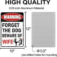 thumbnail image 2 of Man Cave Signs - 12 × 8 Inch Funny Metal Signage with "WARNING - FORGET THE DOG BEWARE OF WIFE" - Vintage Tin Signs for Man Cave Garage Pub Home Bar Décor Gifts, 2 of 5