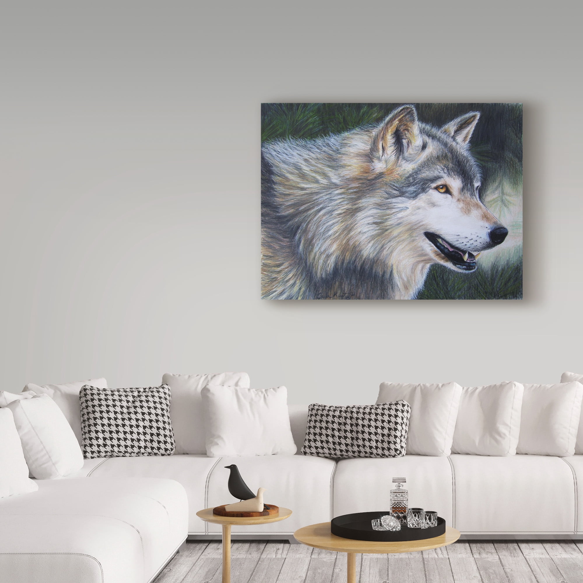 Trademark Fine Art 'Timber Wolf Dark' Canvas Art by Carla Kurt