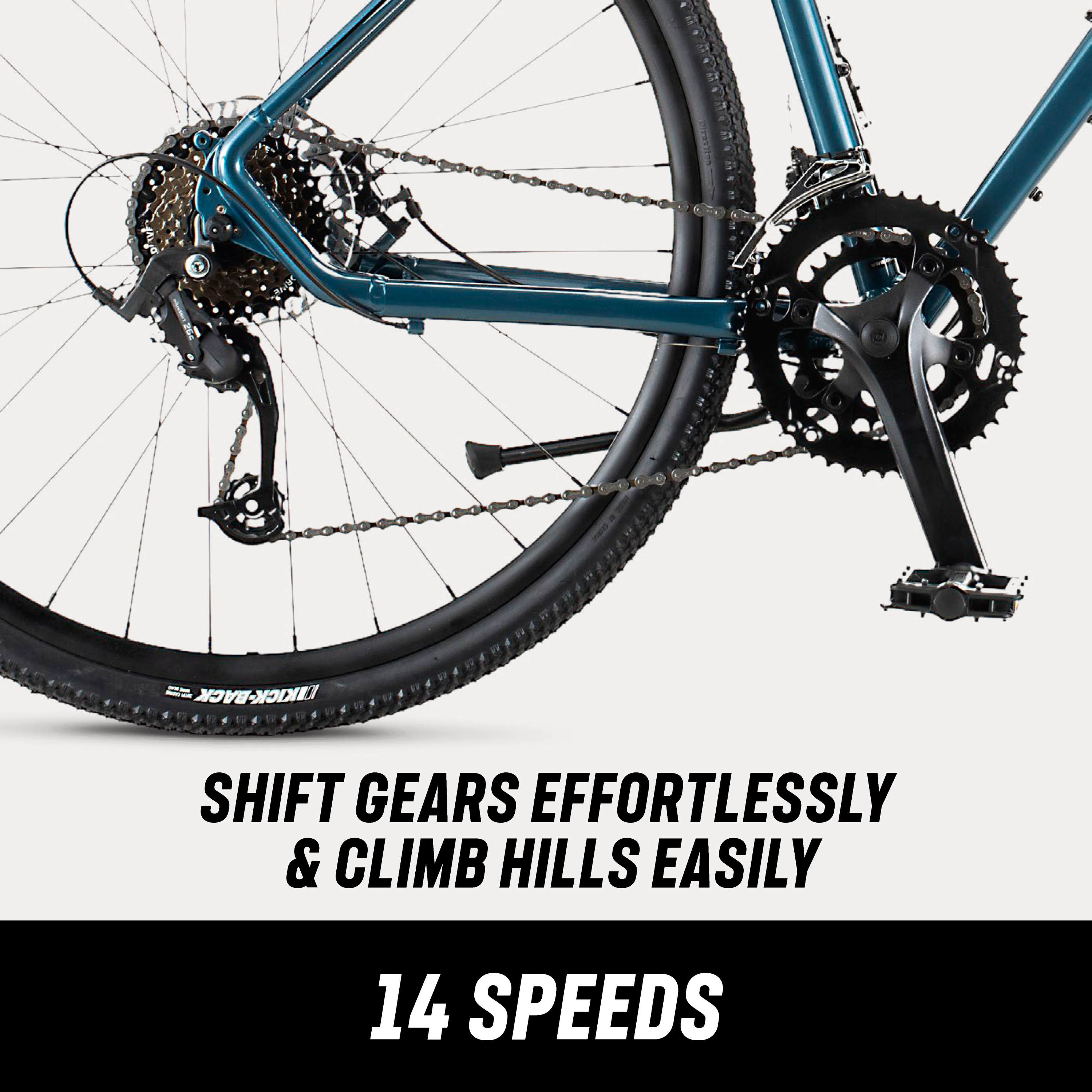 Mongoose Grit Adventure Road Bike, 14 Speeds, 700c Wheels, Blue, Ages 14+ - image 5 of 8