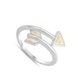 thumbnail image 4 of CHOOSE YOUR COLOR White Simulated Opal Stackable Open Arrow Ring Sterling Silver Band CZ Female Size 9, 4 of 4