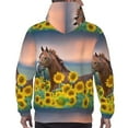 thumbnail image 7 of Wukai Horse Sunflowers Print Men Hoodies Fleece Sweatshirts Long Sleeve Sweaters Pullover Fall Outfits Winter Clothes-3X-Large, 7 of 7