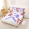 thumbnail image 2 of Erosebridal Purple Dripping Baseball Stitch & Batter Silhouette Graphic Queen Sheet Sets 4 Pieces, Baseball Graphic Bed Set for Boys And Girls Kids,Ultra Soft Home Decor, 2 of 5