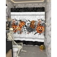 thumbnail image 5 of Halloween Orange Ghost Pumpkin Shower Curtain for Bathroom, Flower Spiderweb on White Black Waterproof Shower Curtains Washable Quick Dry with Hooks Bathtub Curtains 72x72 IN, 5 of 6