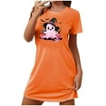 thumbnail image 1 of Camisón corto de talla grande para mujer, camisón de manga corta con estampado de pecho a la moda, camisón para mujer, 1 of 3