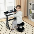 thumbnail image 2 of Gymax 37-Key Kids Piano Keyboard Toy Musical Electronic Instrument w/ Stool Black, 2 of 10